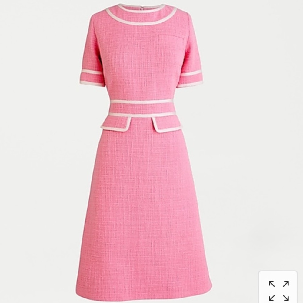 A-line dress with flap pockets in tweed